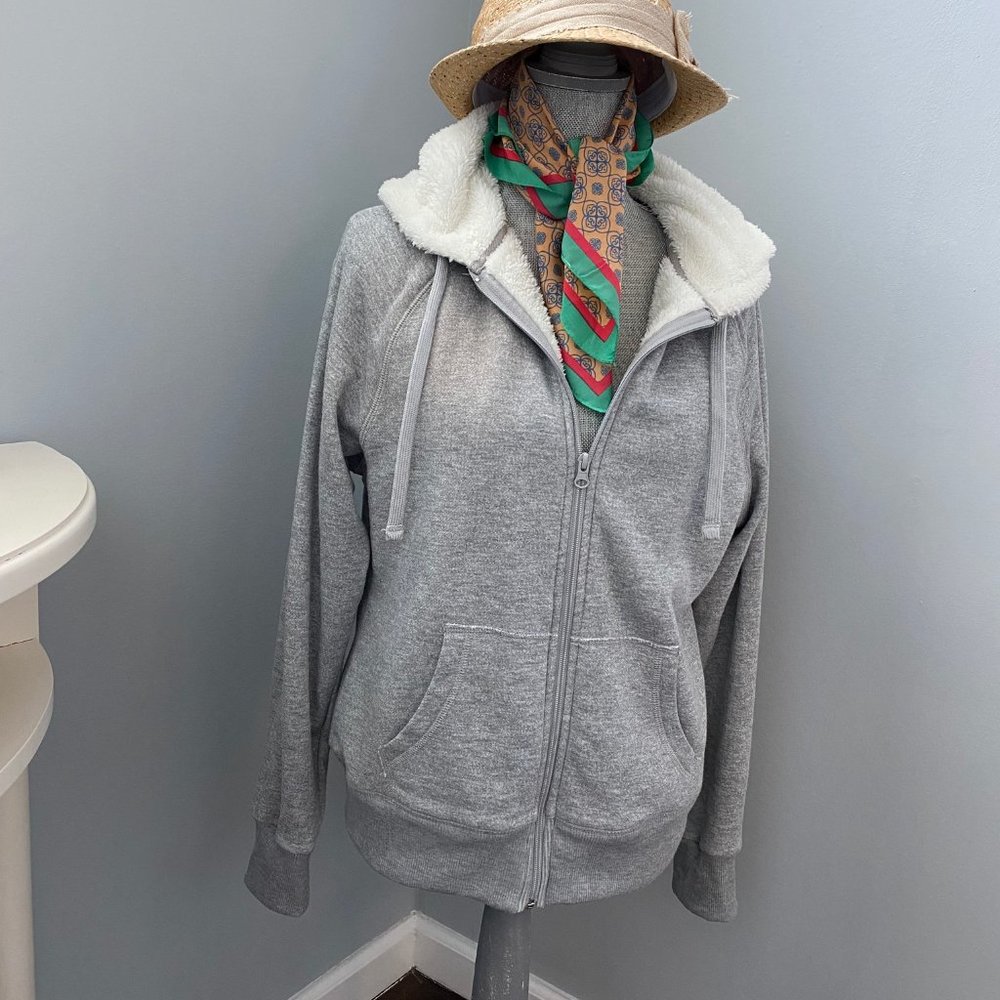 "Faded Glory" hooded Gray Sweatshirt Like New